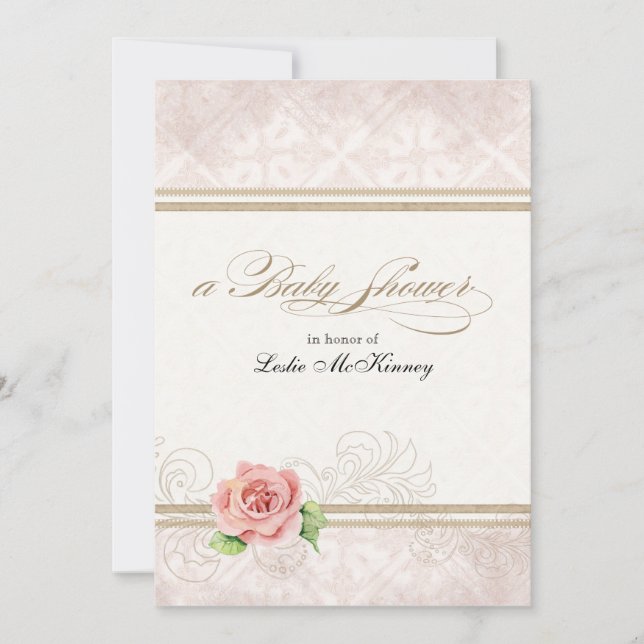 Baby Shower-inbjudan - vår lilla prinsessa, Ro Inbjudningar (Framsida)