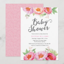 Baby Shower-inbjudan | Vattenblommor från Peony