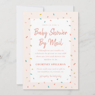 Baby shower inbjudan via post
