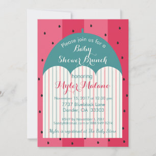 Baby Shower Inbjudan "Watermelon Umbrella"