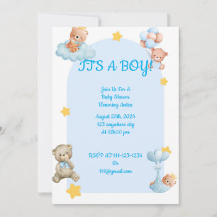 BABY SHOWER INBJUDANDE FÖR pojkar Inbjudningar