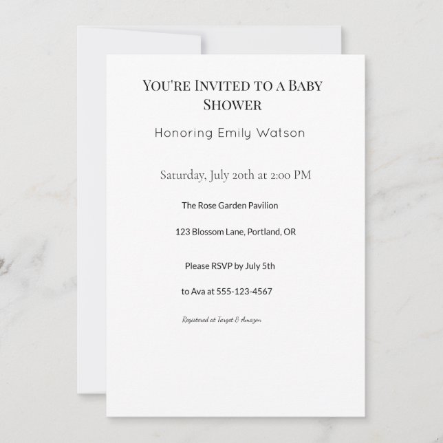 baby shower inbjudningar (Framsida)