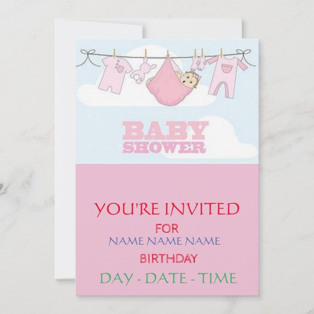 BABY SHOWER INBJUDNINGAR (Framsida)