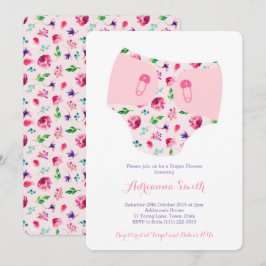 Baby Shower-inbjudningar, blöja och tvättlappar sh Inbjudningar