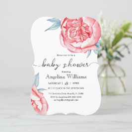 Baby shower-inbjudningar Blommor Inbjudningar