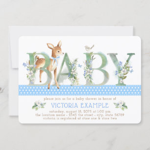 Baby shower-inbjudningar för pojke med skogsdekor inbjudningar