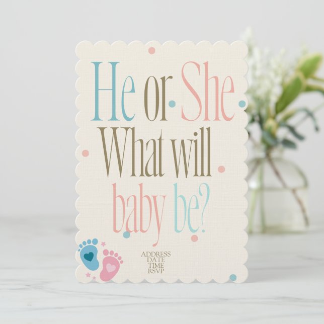 baby shower-inbjudningar, Könsbyte  Inbjudningar (Stående Fram)