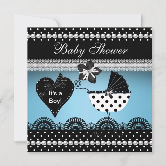 Baby Shower Inbjudningar Pojkar Och Flickor Söt (Framsida)