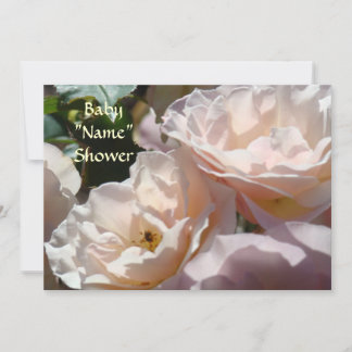 Baby Shower Inbjudningar Rosa Rosor Blommor