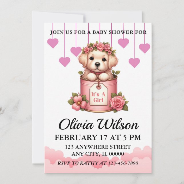 Baby Shower-inbjudningar, Valpkort-inbjudningar Inbjudningar (Framsida)
