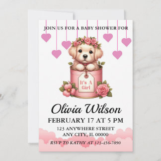 Baby Shower-inbjudningar, Valpkort-inbjudningar Inbjudningar