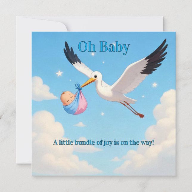 Baby Shower Inbjudningskort  (Framsida)