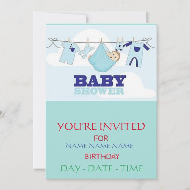 BABY SHOWER INBJUDNINGSKORTS INBJUDNINGAR (Framsida)