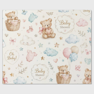 Baby Shower-inslagspapper Elegant Babyklipppresent Presentpapper