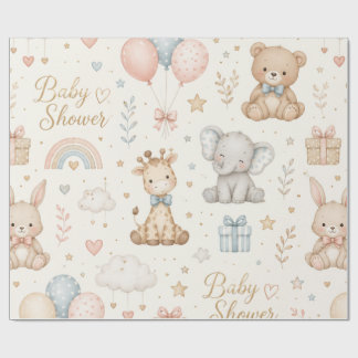 Baby Shower-inslagspapper Elegant Babyklipppresent Presentpapper