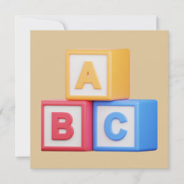 Baby Shower Invitation- Alphabet Blocks Inbjudningar