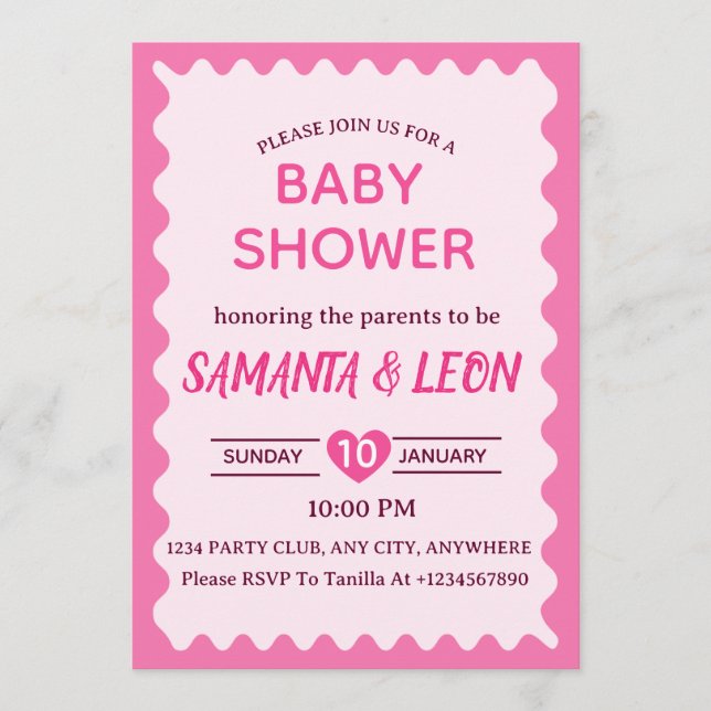 Baby Shower Invitation Card Inbjudningar (Framsida)