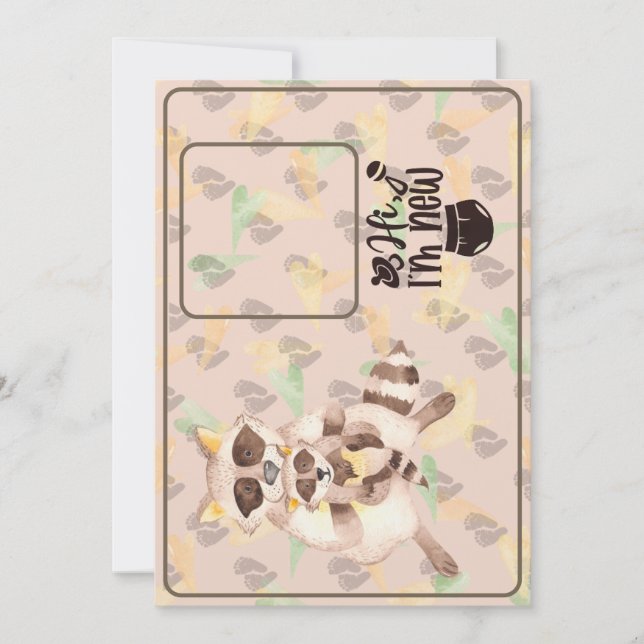 Baby Shower Invitation Custom Photo Raccoons Brown Inbjudningar (Framsida)