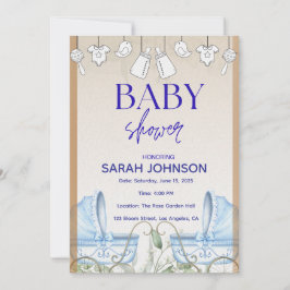 Baby Shower Invitation | Elegant Floral Inbjudningar