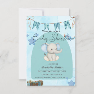 Baby Shower Invitation for Boy –Customizable Inbjudningar