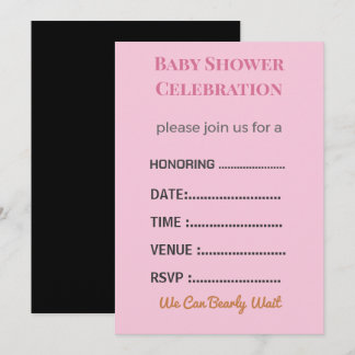 Baby Shower Invitation Gender Reveal | Modern Inbjudningar