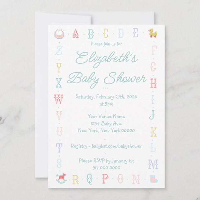 Baby Shower Invitation Inbjudningar (Framsida)