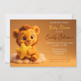 Baby Shower Invitation – Little Lion & Star Inbjudningar