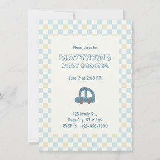 Baby Shower Invitation | Toy Car for Baby Boy Inbjudningar