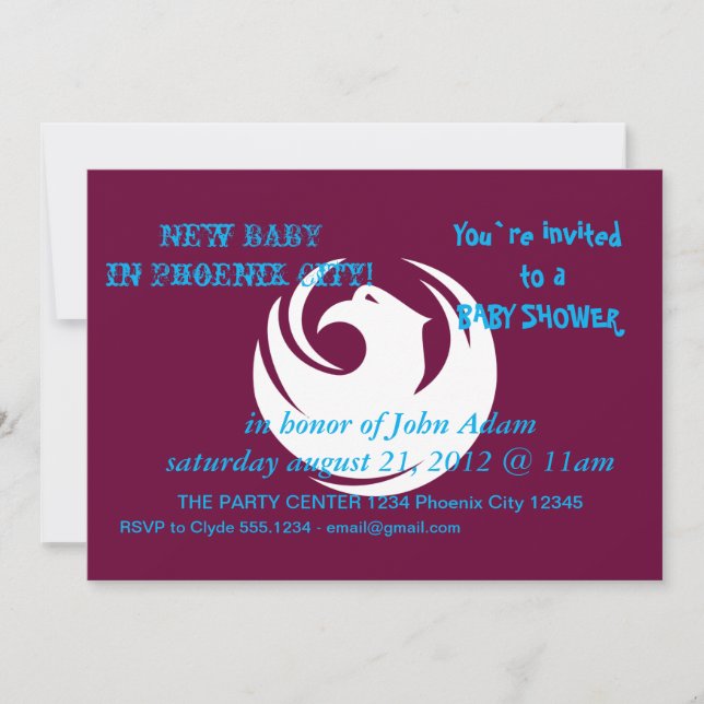 Baby Shower Invitation with Flag of Phoenix City Inbjudningar (Framsida)