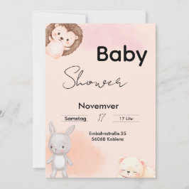 Baby Shower Invitation Woodland Animals  Inbjudningar