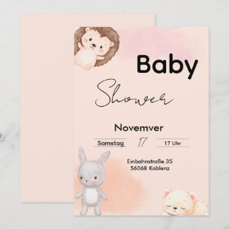Baby Shower Invitation Woodland Animals  Inbjudningar