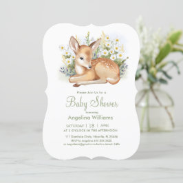 Baby shower invitations with an adorable fawn. inbjudningar