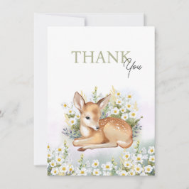 Baby shower invitations with an adorable fawn. tack kort