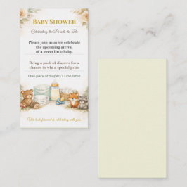 Baby Shower Invite | Woodland Diaper Raffle Card Tilläggskort