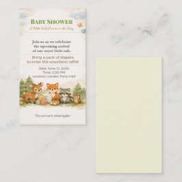 Baby Shower Invite | Woodland Diaper Raffle Card Tilläggskort