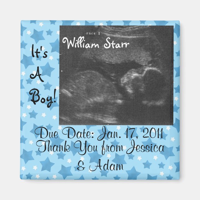 Baby Shower Jessica och Adam Magnet (Framsidan)