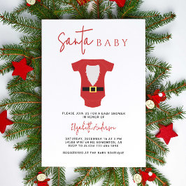 Baby Shower jul Modern Simple från Santa Baby Inbjudningar