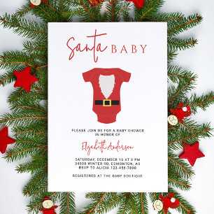 Baby Shower jul Modern Simple från Santa Baby Inbjudningar