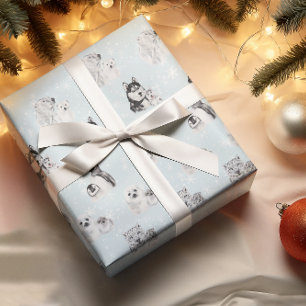 Baby Shower Jul Vinter Arktiska Djur Presentpapper
