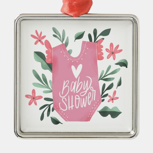 Baby Shower Julgransprydnad Metall (Framsidan)