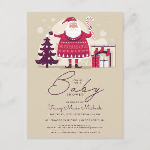 BABY SHOWER   Jultomten & Fireplace Vykort