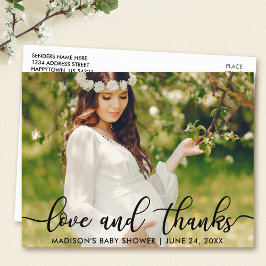 Baby Shower Kärlek och Tacksamhet Foto Vykort