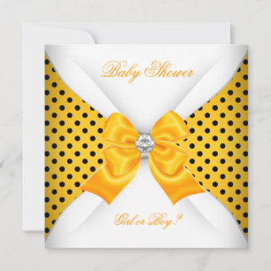 Baby Shower Köns Avslöjande Svart Gul Vita Fläckar Inbjudningar