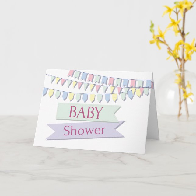Baby Shower Kort (Gul blomma)