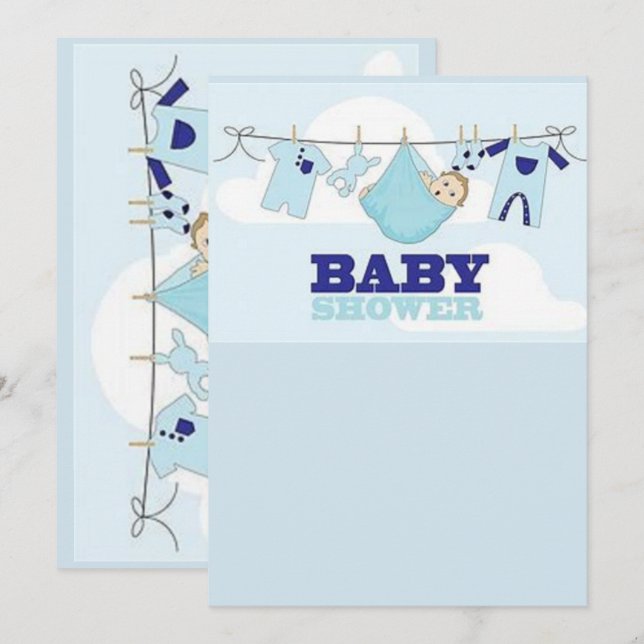 baby shower-kort inbjudningar (Fram/baksida)