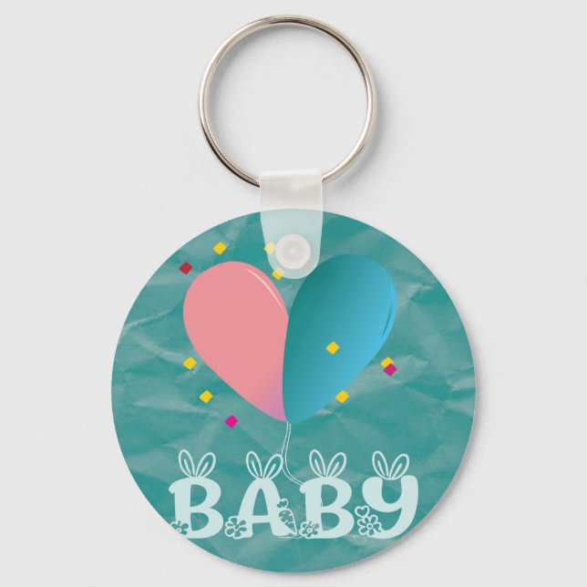 Baby Shower-kort Nyckelring (Framsida)