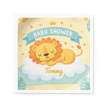 Baby Shower Lejon anpassat namn – Söt Safari Djung