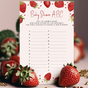 Baby Shower Lek ABC Namn Jordgubben