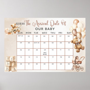 Baby Shower LEK Gissa Förlossningsdatum Vi Kan Kna Poster