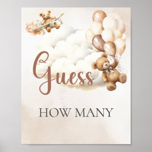 Baby Shower Lek Gissa Hur Många Björnballonger Poster